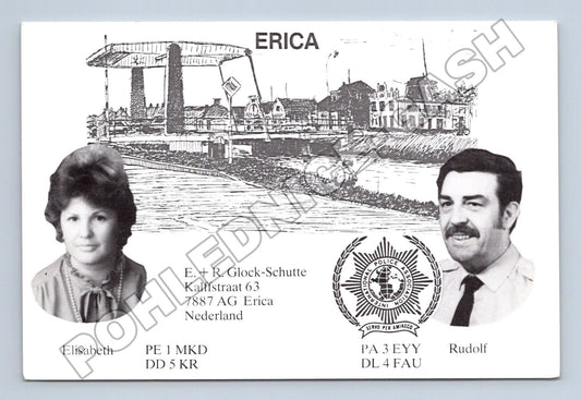 Pohlednice Holandsko Erica QSL karta 1991 (M34528)