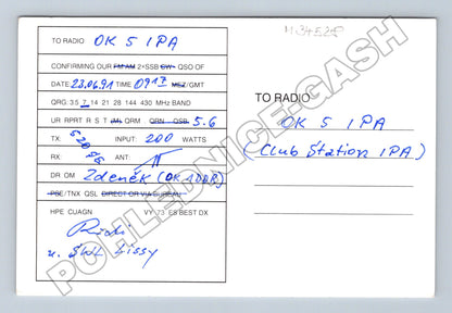Pohlednice Holandsko Erica QSL karta 1991 (M34528)