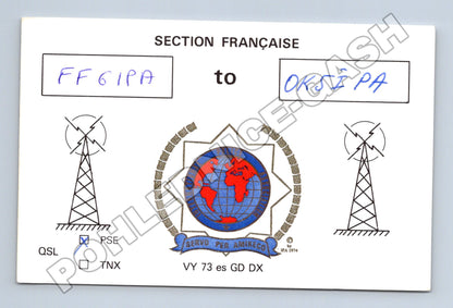Pohlednice Francie QSL karta amatérské rádio 1991 (M34529)