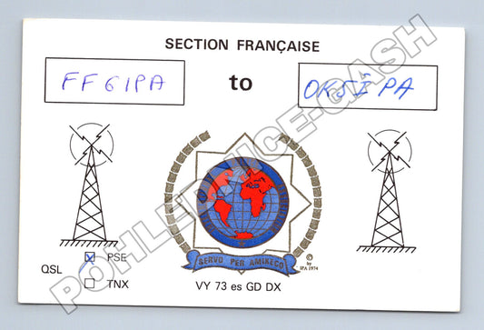 Pohlednice Francie QSL karta amatérské rádio 1991 (M34529)