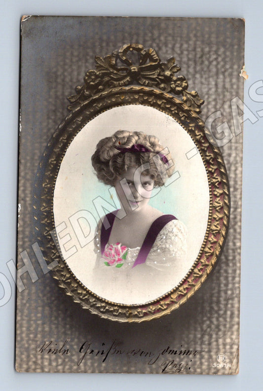 Pohlednice portrét dámy kolorovaný (M3453)