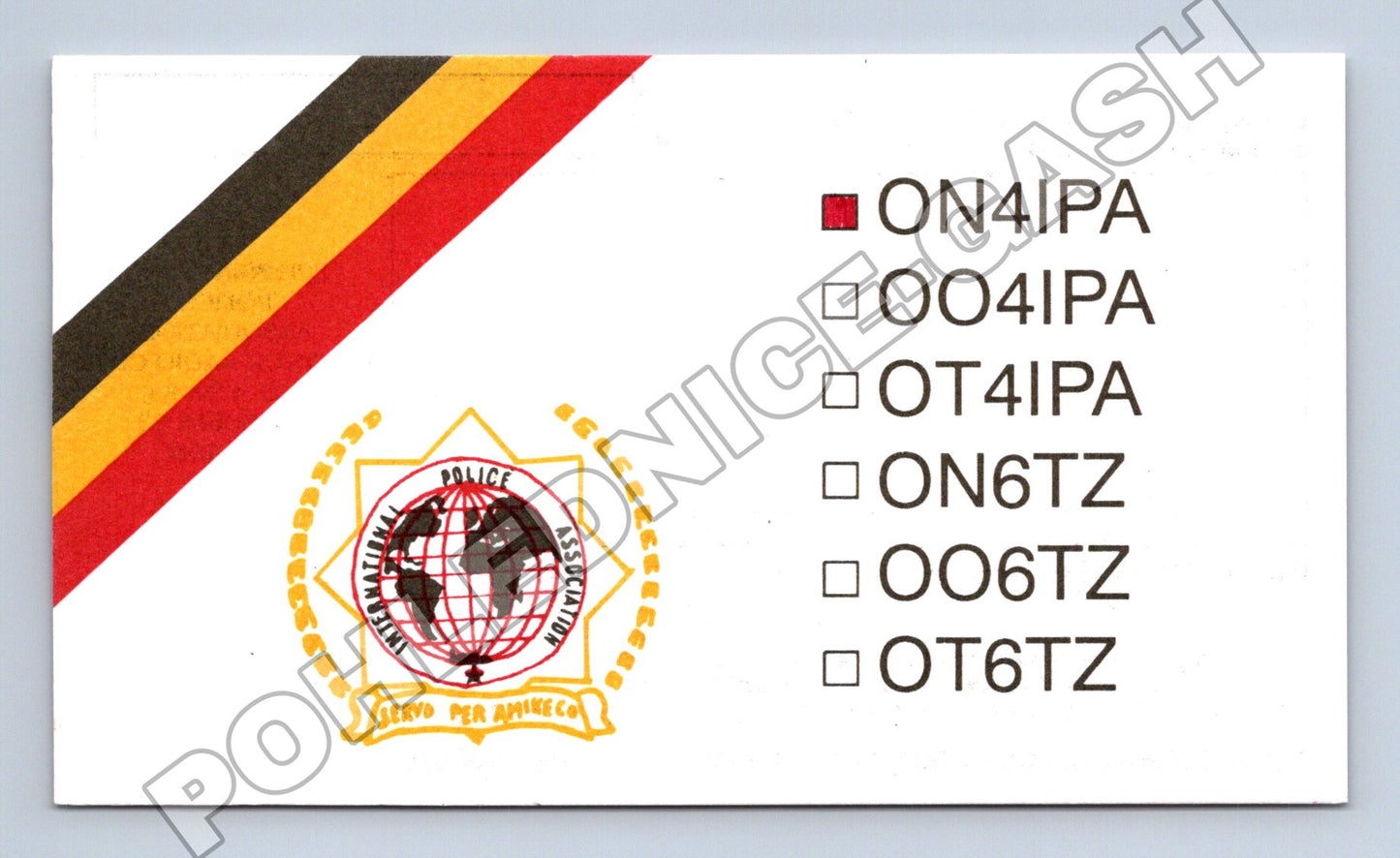 Pohlednice Belgie International Police Association QSL 1992 (M34531)