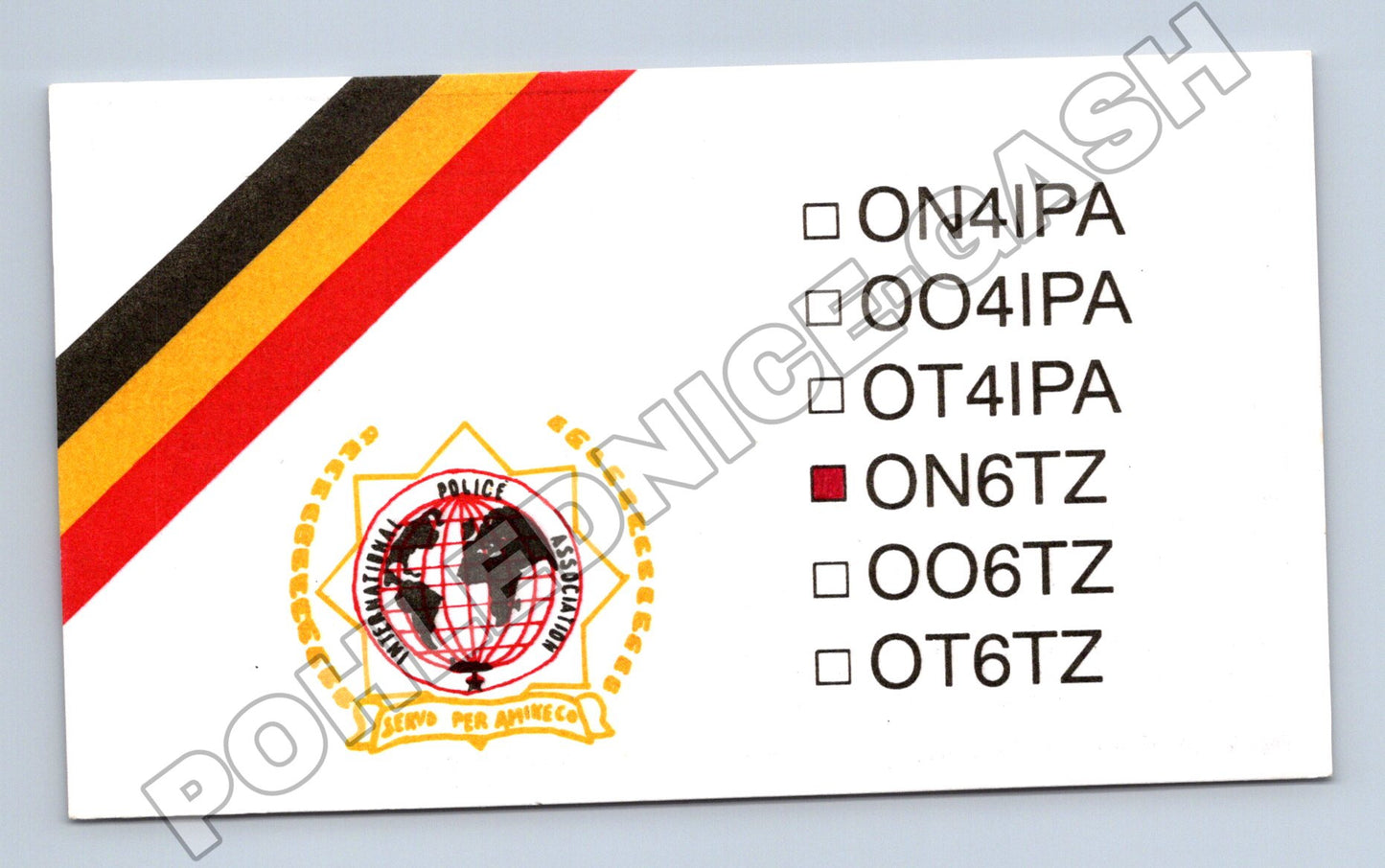 Pohlednice Belgie QSL International Police Association 1993 (M34533)