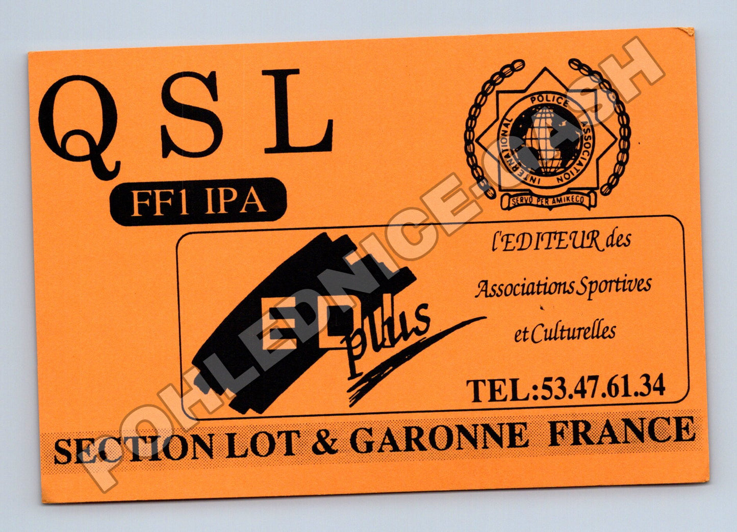 Pohlednice Francie QSL karta amatérské rádio 1991 (M34541)