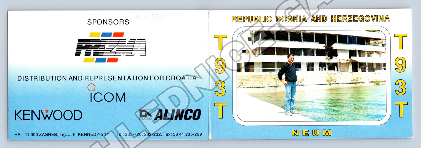 Pohlednice Bosna a Hercegovina Neum QSL Hotel Stela 1993 (M34544)