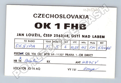 Pohlednice Ústí nad Labem QSL karta 1991 (M34547)