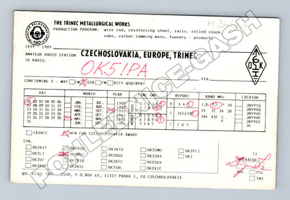 Pohlednice Třinec Železárny s auty 1989 (M34554)