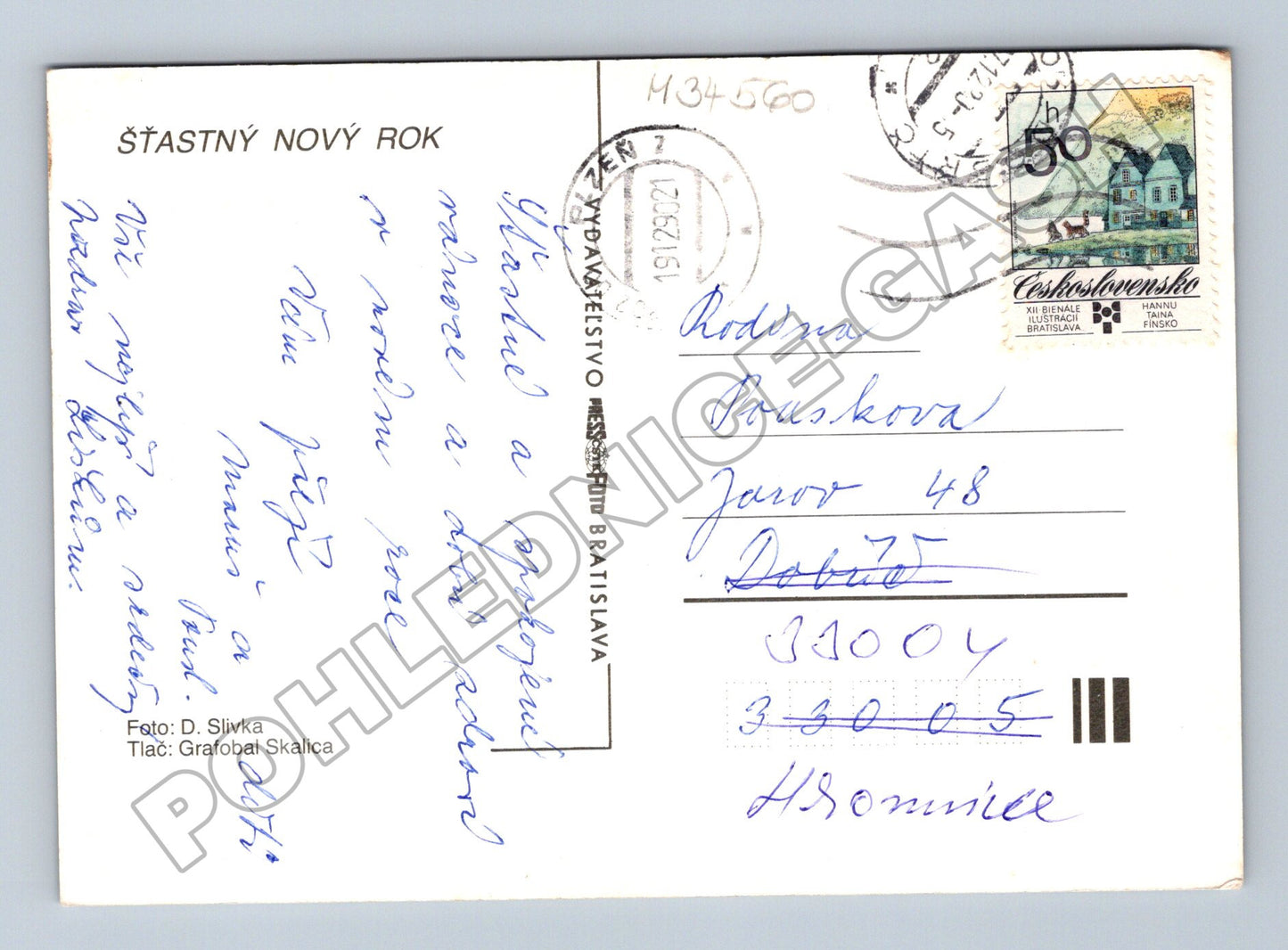 Pohlednice Slovensko zimní krajina hory 1970 (M34560)