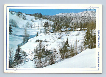 Pohlednice Československo zimní krajina Vánoce/Nový rok 1960s (M34562)