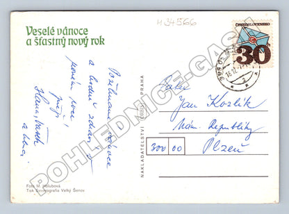 Pohlednice Československo zimní motiv zasněžené stromy 1976 (M34566)