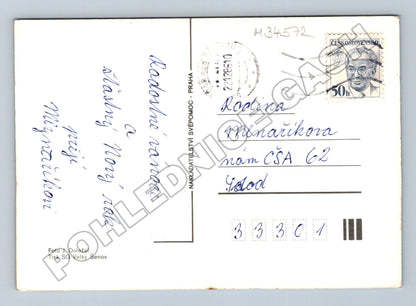 Pohlednice Zimní scéna Radostné Vánoce 1980 (M34572)