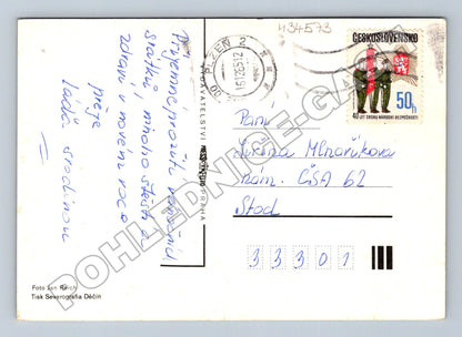 Pohlednice zimní krajina Radostné vánoce 1980 (M34573)