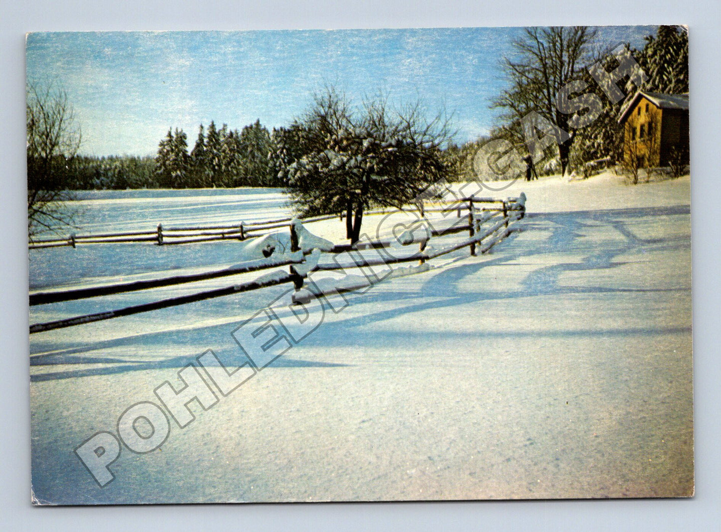 Pohlednice Velenov zimní krajina 197x (M34580)