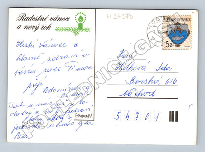 Pohlednice Velenov zimní krajina 197x (M34580)