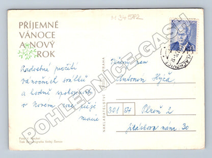 Pohlednice zimní námraza stromy 1972 (M34582)