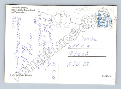 Pohlednice Praha Vinohrady betlém 1995 (M34590)