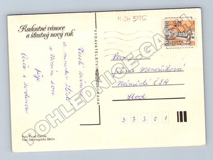 Pohlednice Československo Vánoční stromeček osvětlený (M34596)