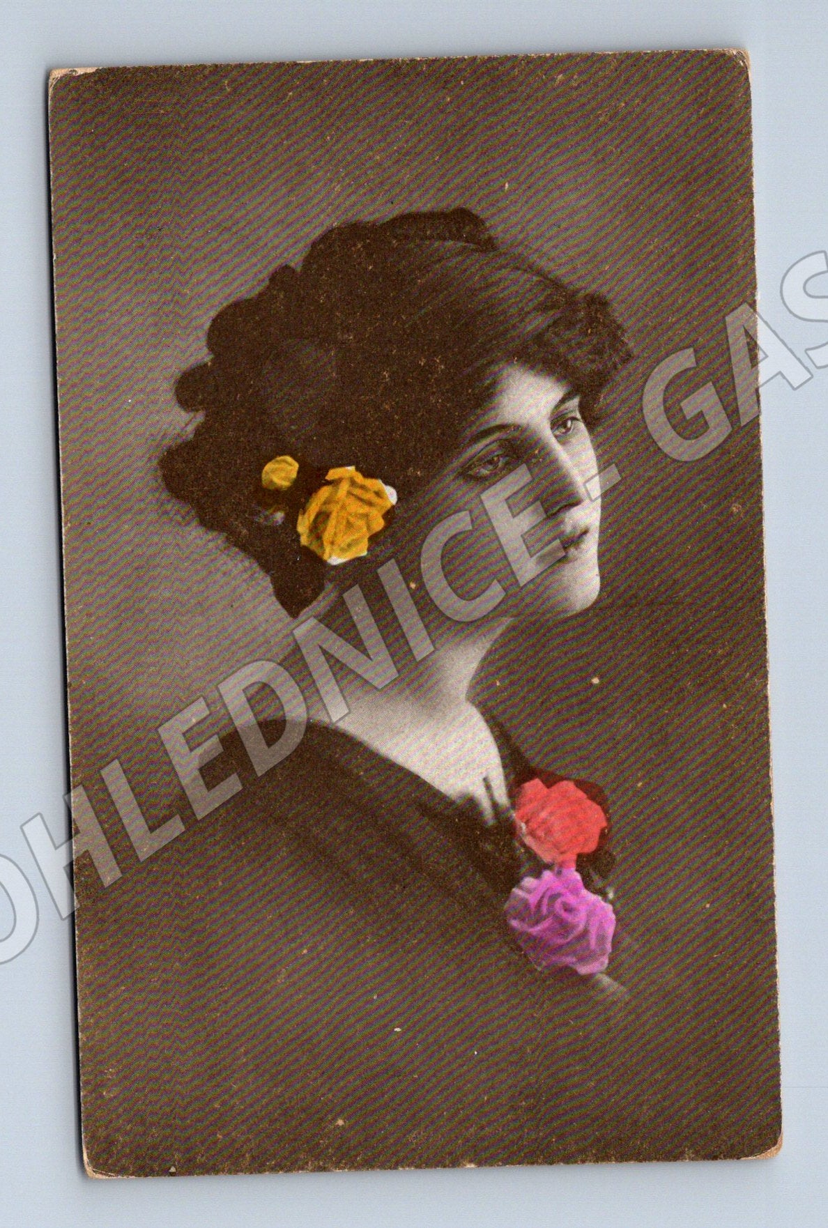 Pohlednice portrét ženy ruční kolor (M3460)