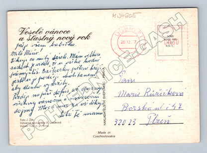 Pohlednice vánoční aranžmá pletené ovoce (M34605)