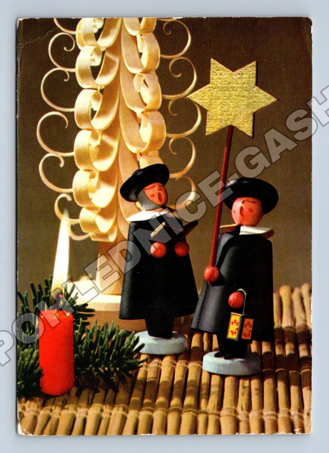 Pohlednice Německo Vánoce loutky hvězda 1967 (M34608)