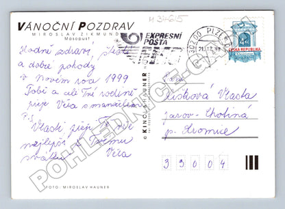 Pohlednice České Vánoce zimní scéna 1998 (M34615)
