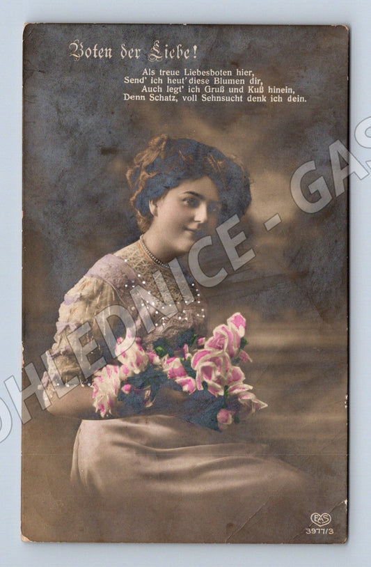 Pohlednice portrét dámy 1925 kolor (M3462)