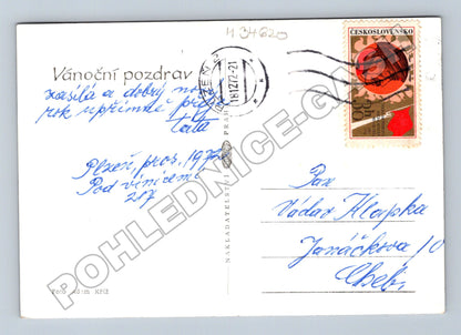 Pohlednice Vánoční zátiší s jablky a svícny (M34620)