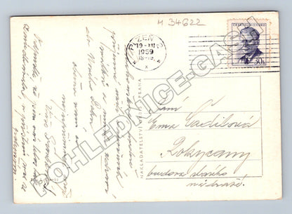 Pohlednice zimní krajina Vánoce Nový rok 1959 (M34622)