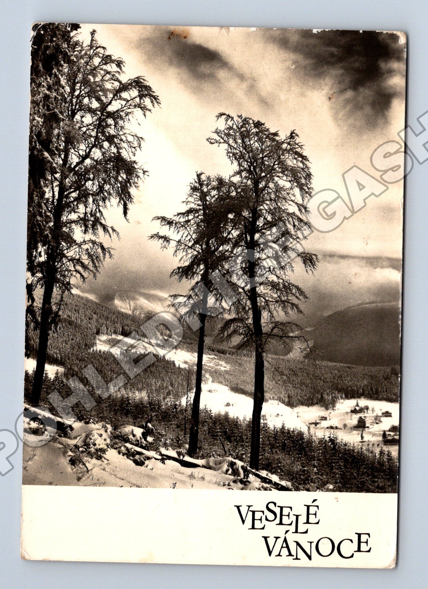 Pohlednice Vánoční zimní krajina Trutnov 1963 (M34623)