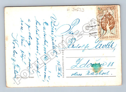 Pohlednice Vánoční zimní krajina Trutnov 1963 (M34623)
