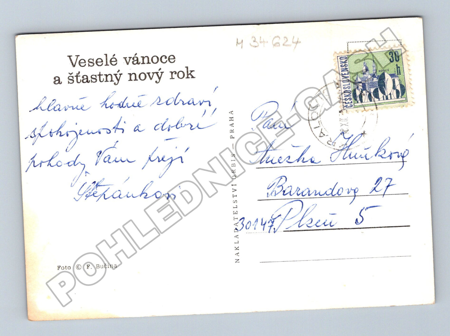 Pohlednice Vánoční zátiší s čajovým servisem a svícny (M34624)