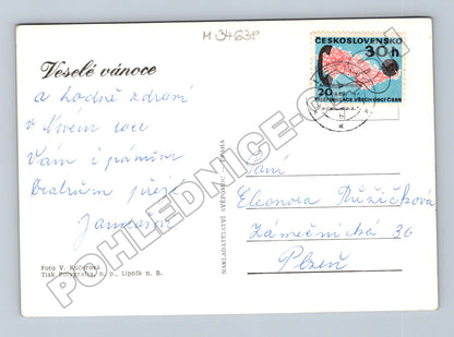 Pohlednice Vánoční ozdoby svíčky 1967 (M34638)