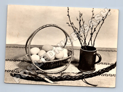 Pohlednice Velikonoce vajíčka pomlázka 1930 (M34640)