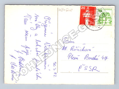 Pohlednice Velikonoční motiv zajíček vejce 1982 (M34648)