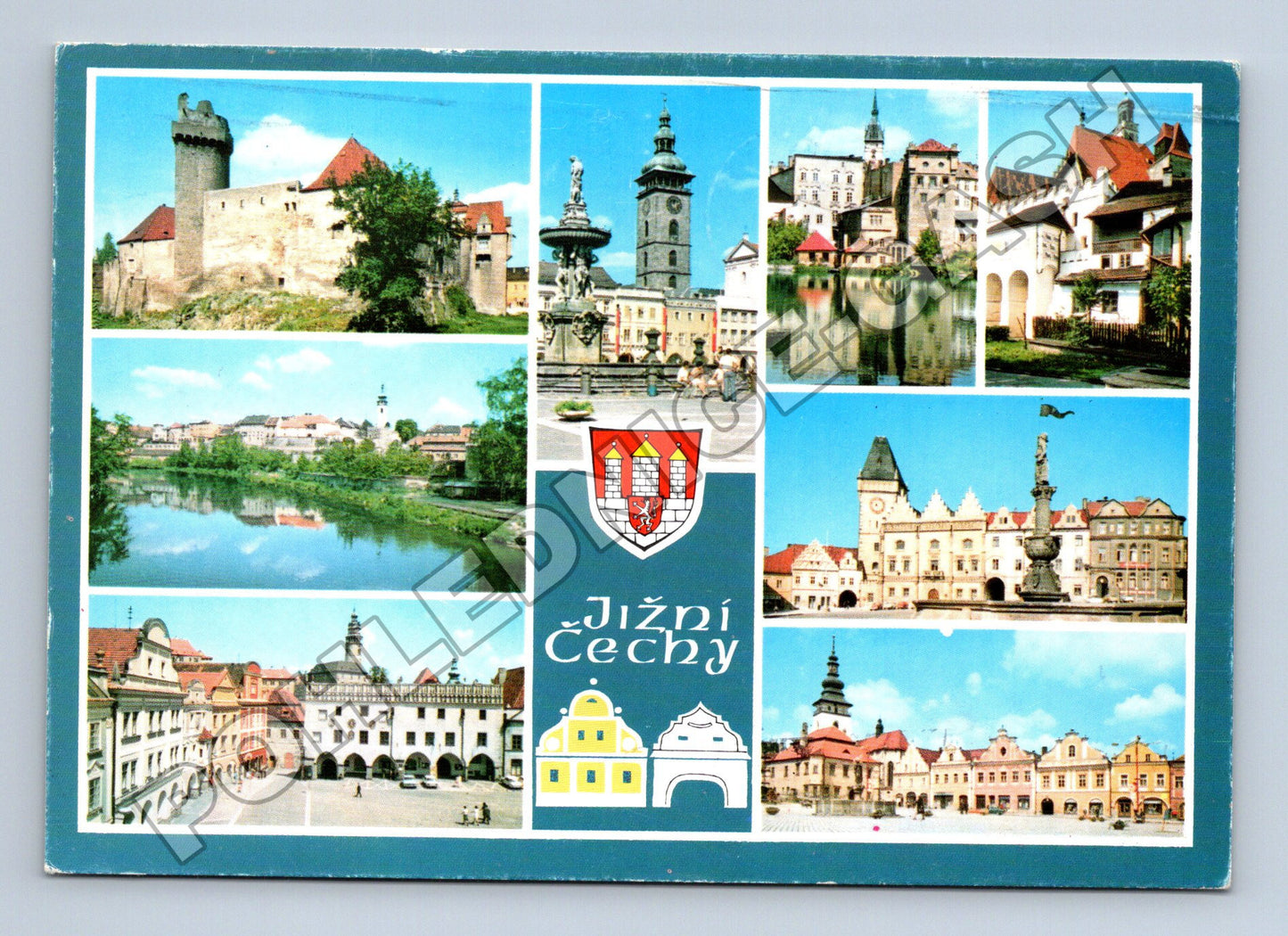 Pohlednice Jižní Čechy koláž míst 1987 (M34665)