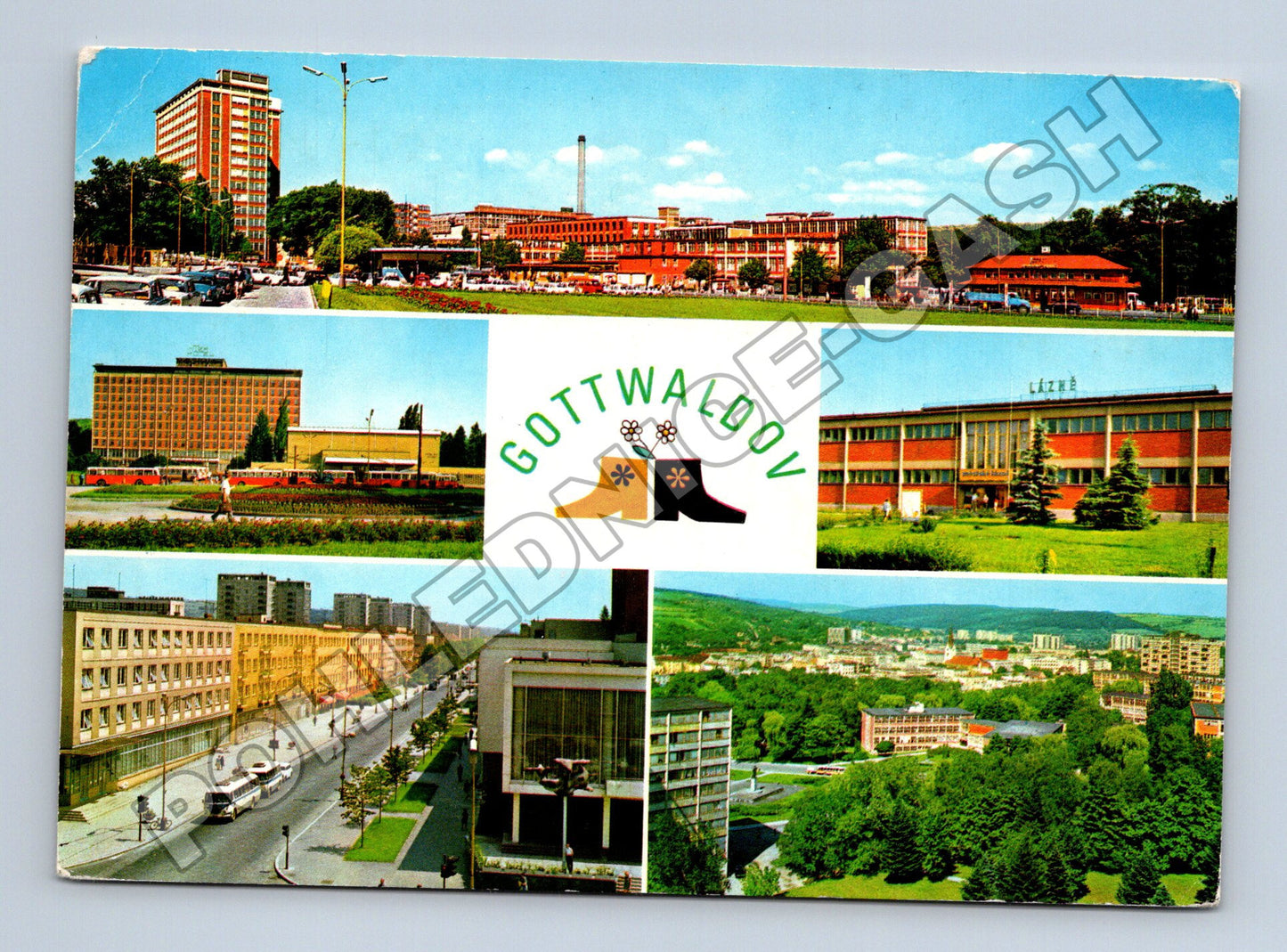 Pohlednice Gottwaldov koláž míst 1981 (M34666)