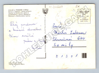Pohlednice Chlum u Třeboně zámek rybník pláž kemp (M34669)