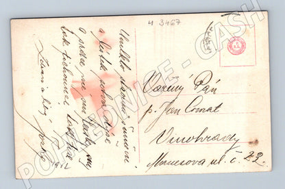 Pohlednice mladá žena s dopisem 1912 (M3467)