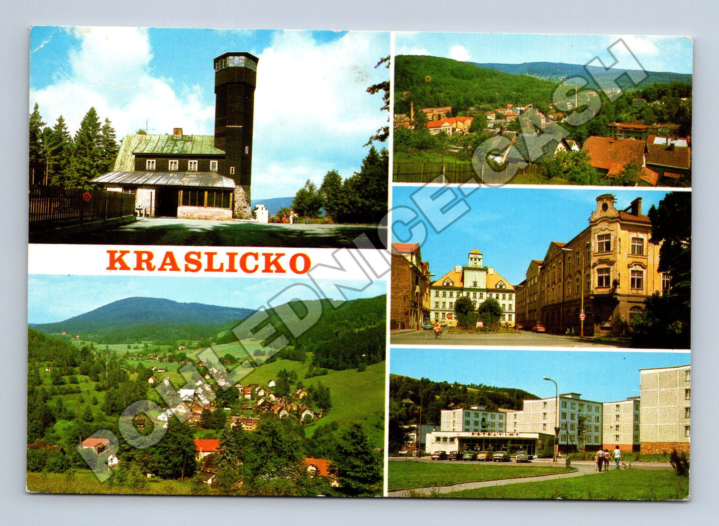 Pohlednice Kraslicko různé pohledy 1985 (M34674)