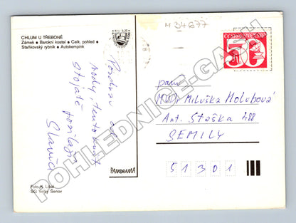 Pohlednice Chlum u Třeboně zámek, rybník, autokemp (M34677)