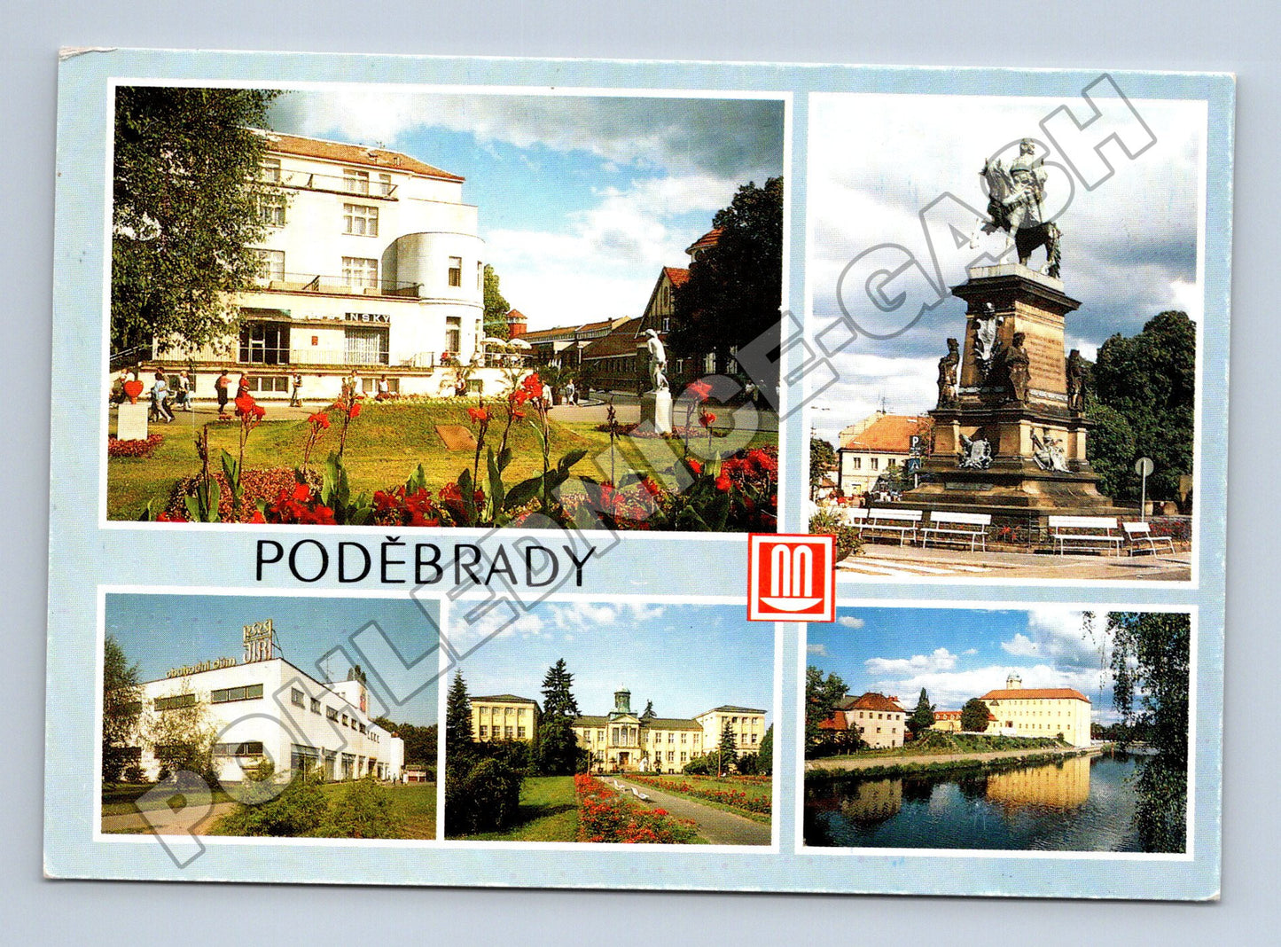 Pohlednice Poděbrady koláž památek (M34684)