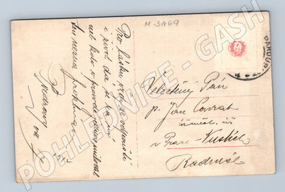 Pohlednice dívka s květinami 1912 (M3469)