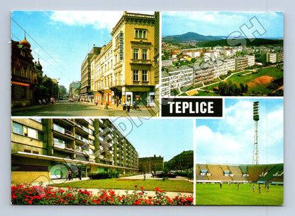 Pohlednice Teplice panorama, sídliště, stadion (M34690)