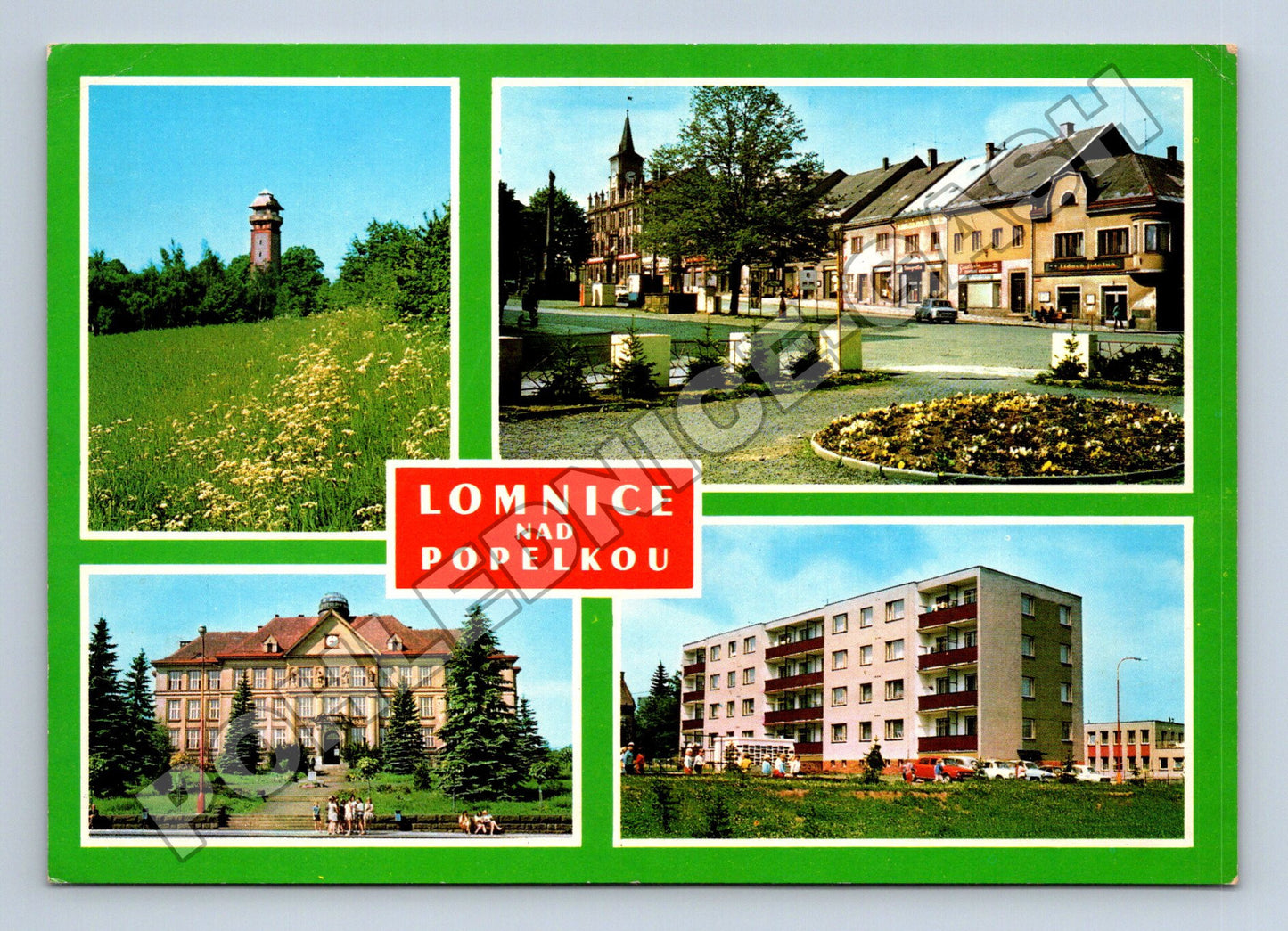Pohlednice Lomnice nad Popelkou pohledy na město kolem 1970 (M34704)
