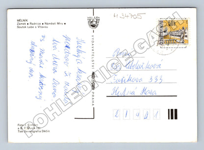 Pohlednice Mělník soubor 5x pohled 1970s (M34705)
