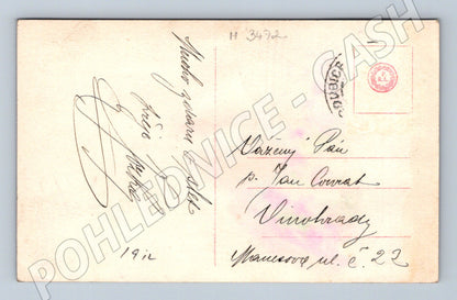 Pohlednice žena u psacího stolu 1912 (M3472)