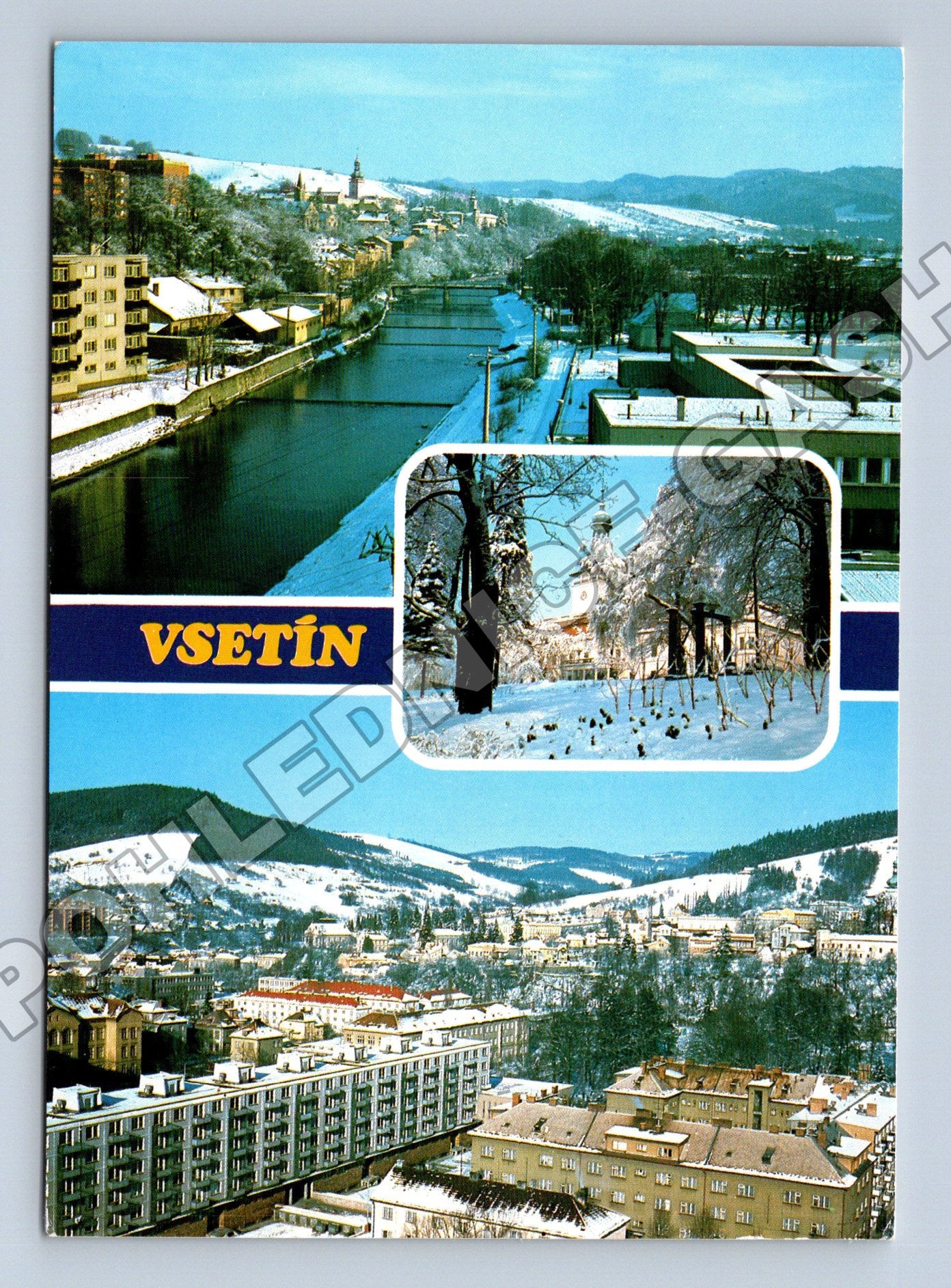 Pohlednice Vsetín Bečva zámek celkový pohled (M34720)