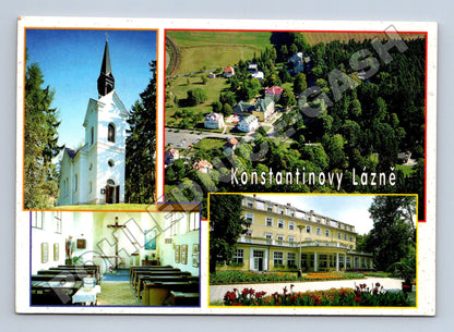 Pohlednice Konstantinovy Lázně letecký pohled kaple (M34728)