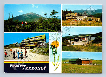 Pohlednice Krkonoše Sněžka, Luční bouda, Výrovka (M34730)