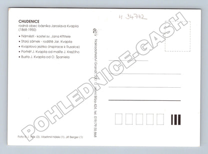 Pohlednice Chudenice pocta Jaroslavu Kvapilovi (M34742)